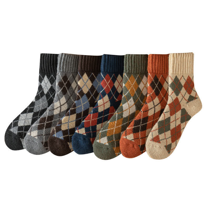 Men's British Style Diamond Argyle Crew Socks - image 1