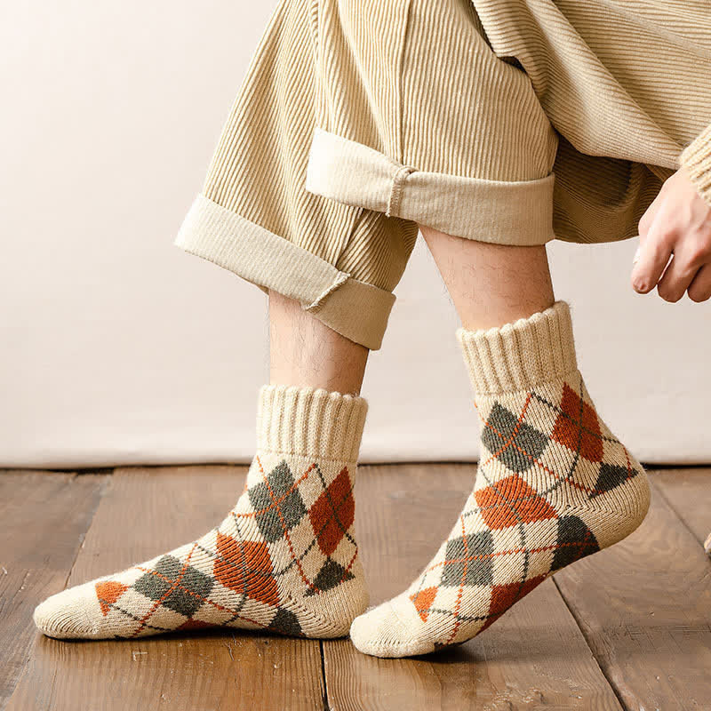 Men's British Style Diamond Argyle Crew Socks - image 6