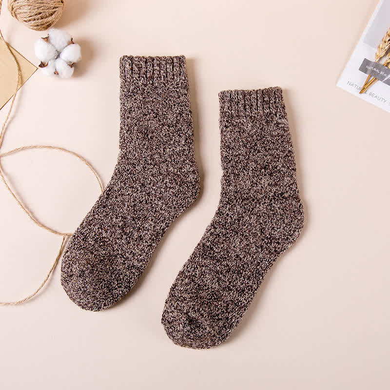 Men's Super Thick Casual Antifreeze Snow Crew Socks - Coffee - 6 Pairs - One Size (US 6.5 - US 10) - image 2