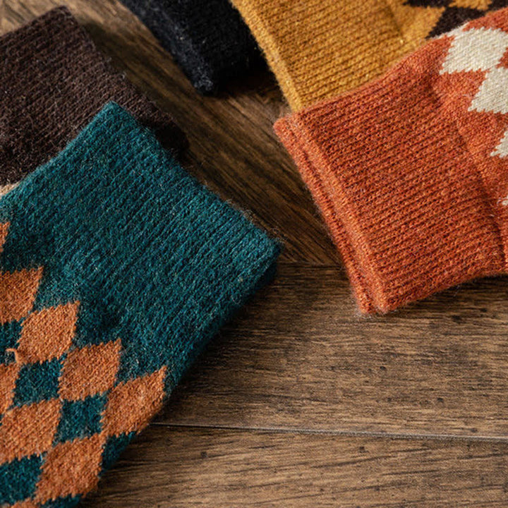Women's Argyle Warm Thermal Aesthetic Crew Socks - image 4
