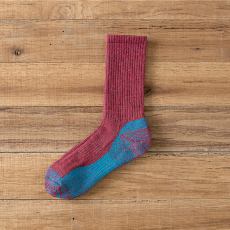 Men's Fancy Abstract Pattern Warm Crew Socks - Red - 6 Pairs - One Size (US 6.5 - US 10) - image 7