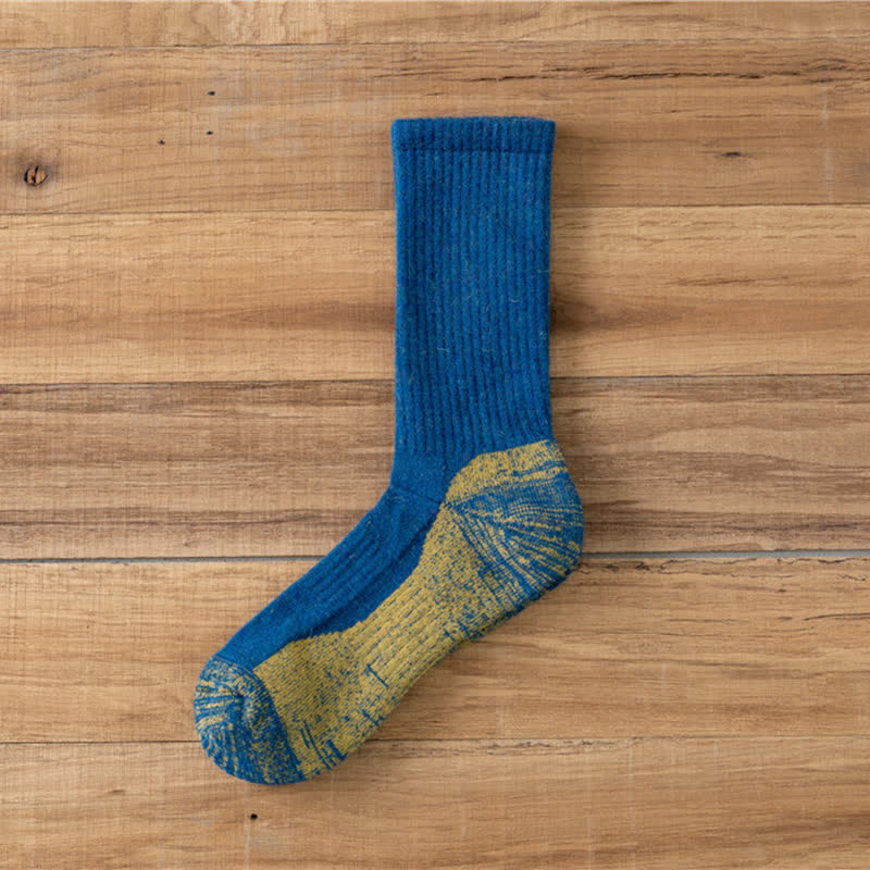 Men's Fancy Abstract Pattern Warm Crew Socks - Blue - 6 Pairs - One Size (US 6.5 - US 10) - image 2