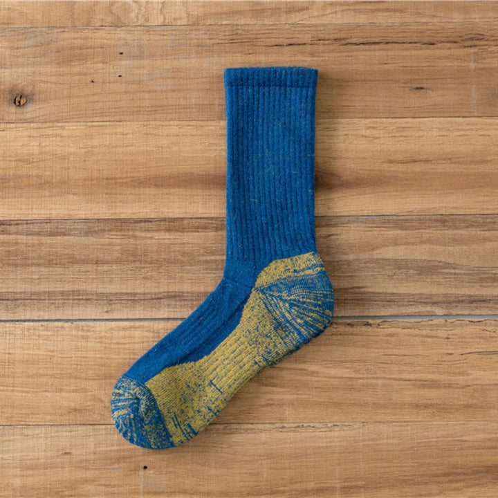 Men's Fancy Abstract Pattern Warm Crew Socks - Blue - 6 Pairs - One Size (US 6.5 - US 10) - image 2