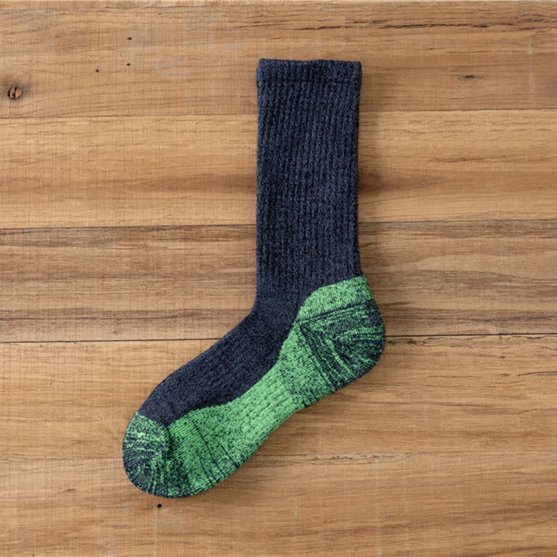 Men's Fancy Abstract Pattern Warm Crew Socks - Dark Green - 6 Pairs - One Size (US 6.5 - US 10) - image 14