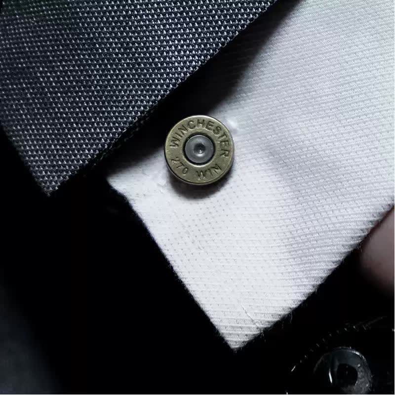 Men's Antique Styling Brass Bullet Cufflinks - image 2