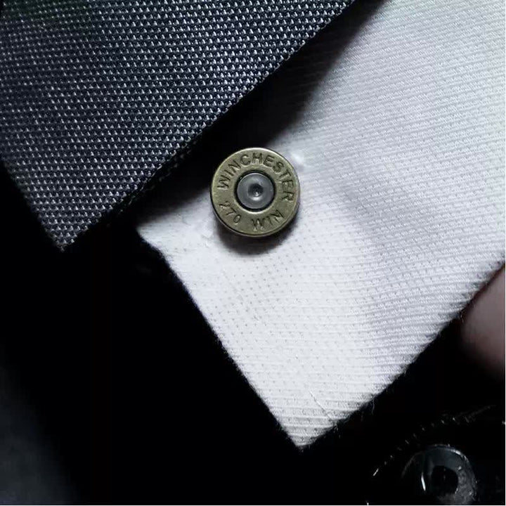 Men's Antique Styling Brass Bullet Cufflinks - image 2