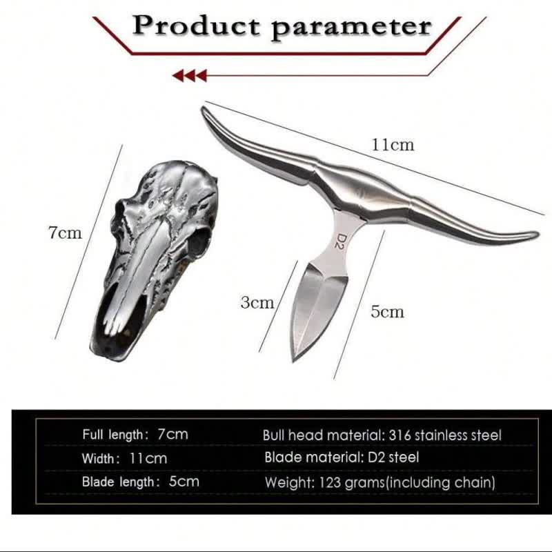 Longhorn Bull Head Multi-function EDC Tool Pendant Belt Buckle - image 11