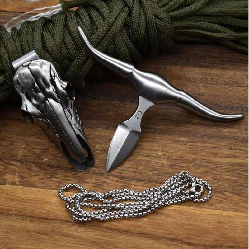 Longhorn Bull Head Multi-function EDC Tool Pendant Belt Buckle - image 2