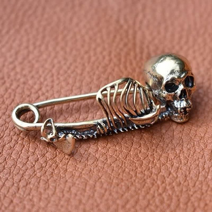 Dark Elegance Mystic Skull Brooch - Antique Bronze - image 2