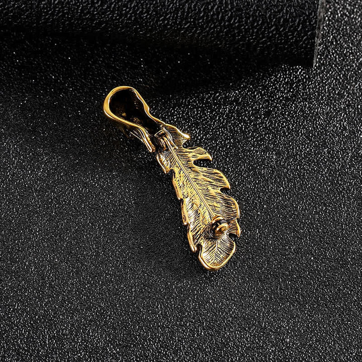 Cool Hip Hop Skull Head & Feather Brooch - image 2