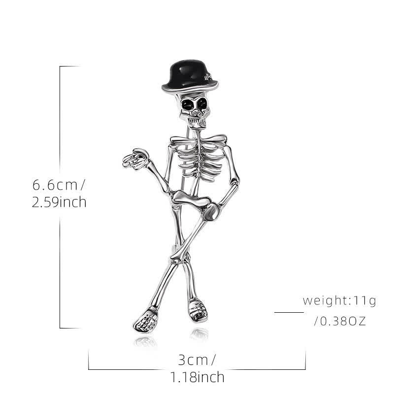 Horror Cool Sketelon Skull Enamel Hat Brooch - image 11