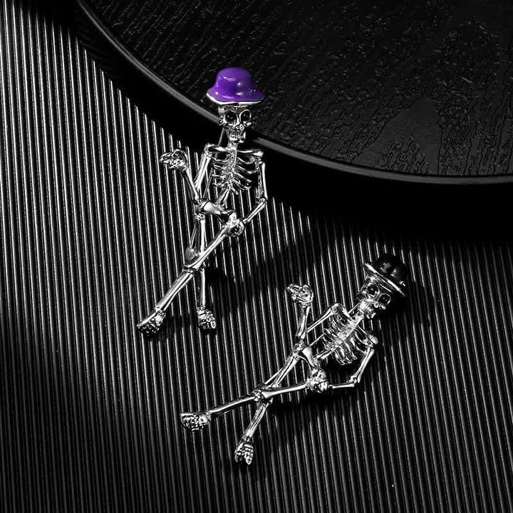 Horror Cool Sketelon Skull Enamel Hat Brooch - image 4