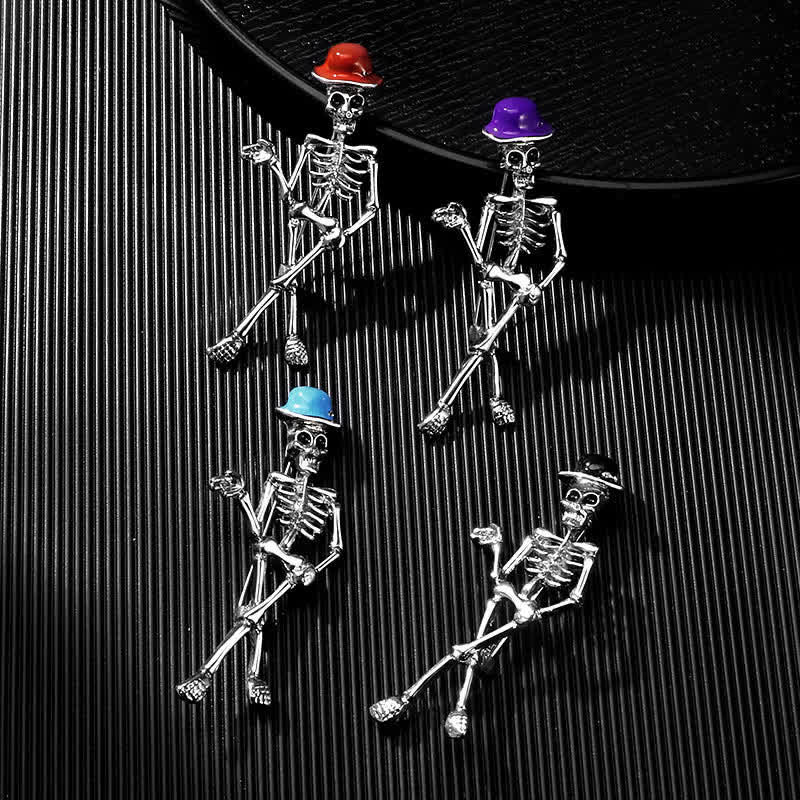 Horror Cool Sketelon Skull Enamel Hat Brooch - image 6