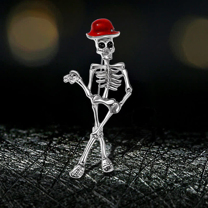 Horror Cool Sketelon Skull Enamel Hat Brooch - image 9