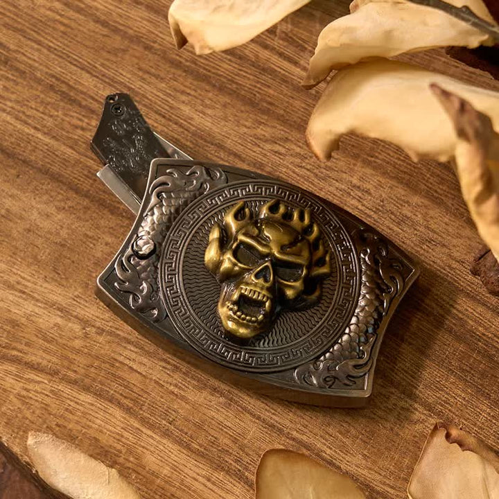 Skull DIY Hidden Knife Belt Buckle Longhorn Pendant Bull Ring Bundle Set  - image 4