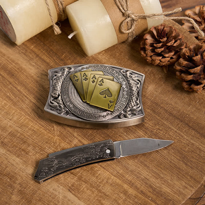 Functional DIY Hidden Knife Belt Buckle Retro Bull Ring Bundle Set  - image 51