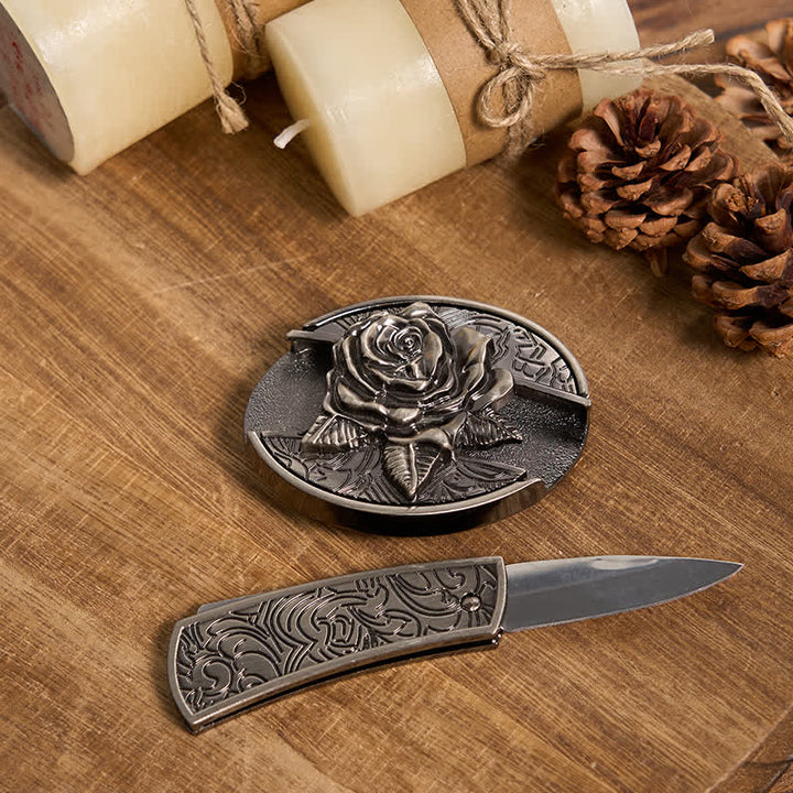 Functional DIY Hidden Knife Belt Buckle Retro Bull Ring Bundle Set  - image 16