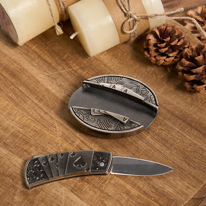 Functional DIY Hidden Knife Belt Buckle Retro Bull Ring Bundle Set  - image 44