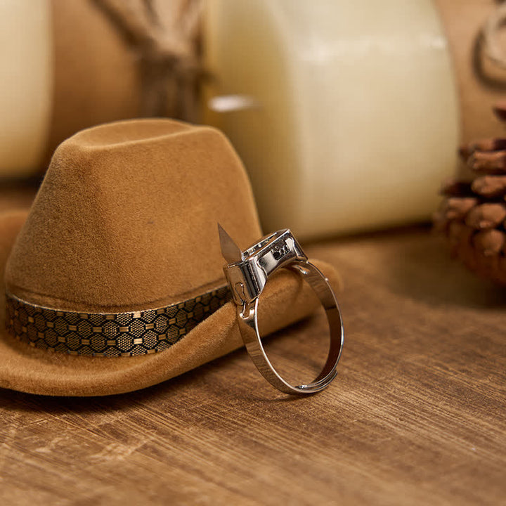 Longhorn Bull Pendant Hidden Blade Ring Bundle Set