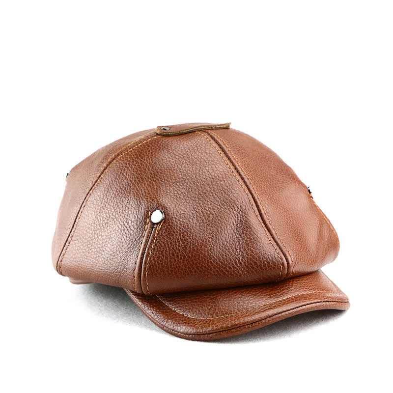 Chic Artist Painter Look Rivets Leather Beret Hat - image 2