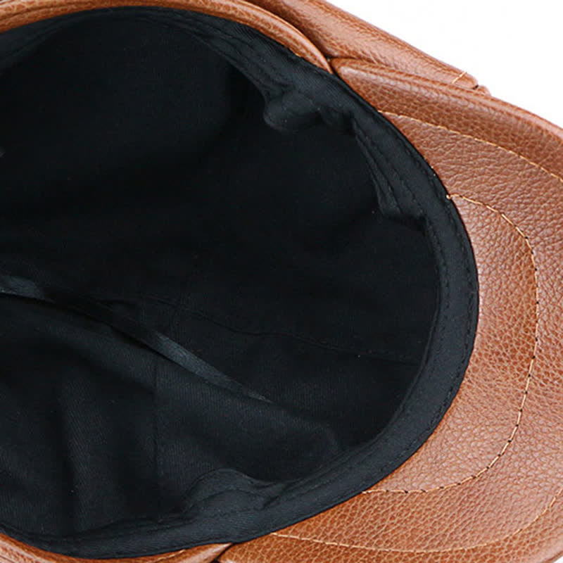 Chic Artist Painter Look Rivets Leather Beret Hat - image 7