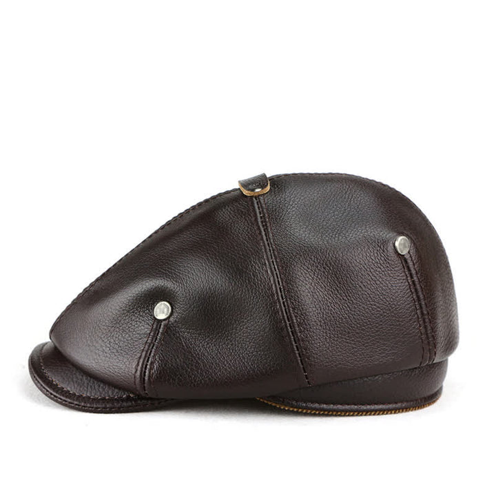 Chic Artist Painter Look Rivets Leather Beret Hat - image 13