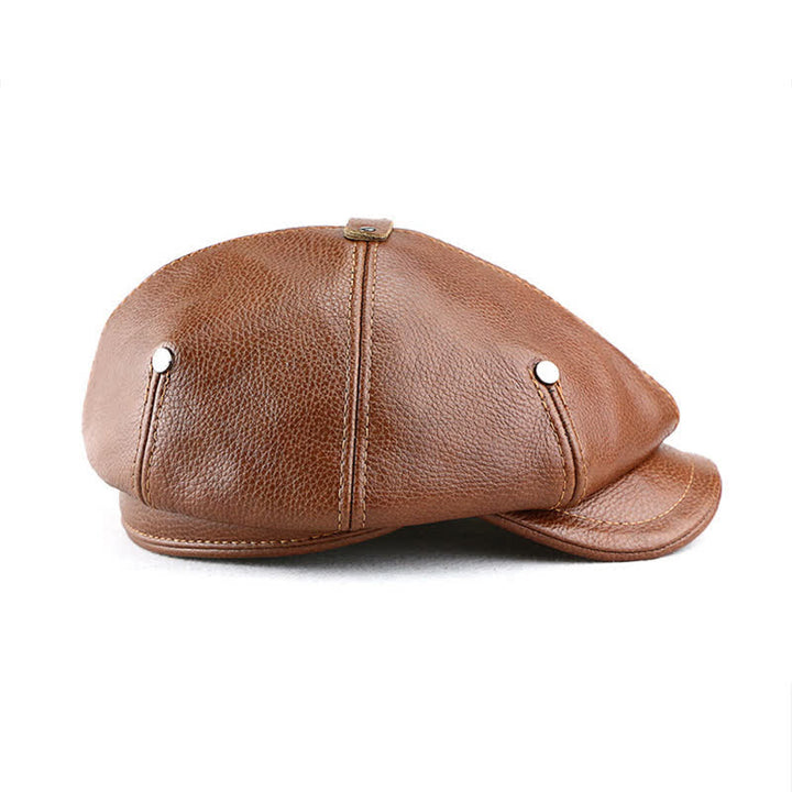 Chic Artist Painter Look Rivets Leather Beret Hat - image 3