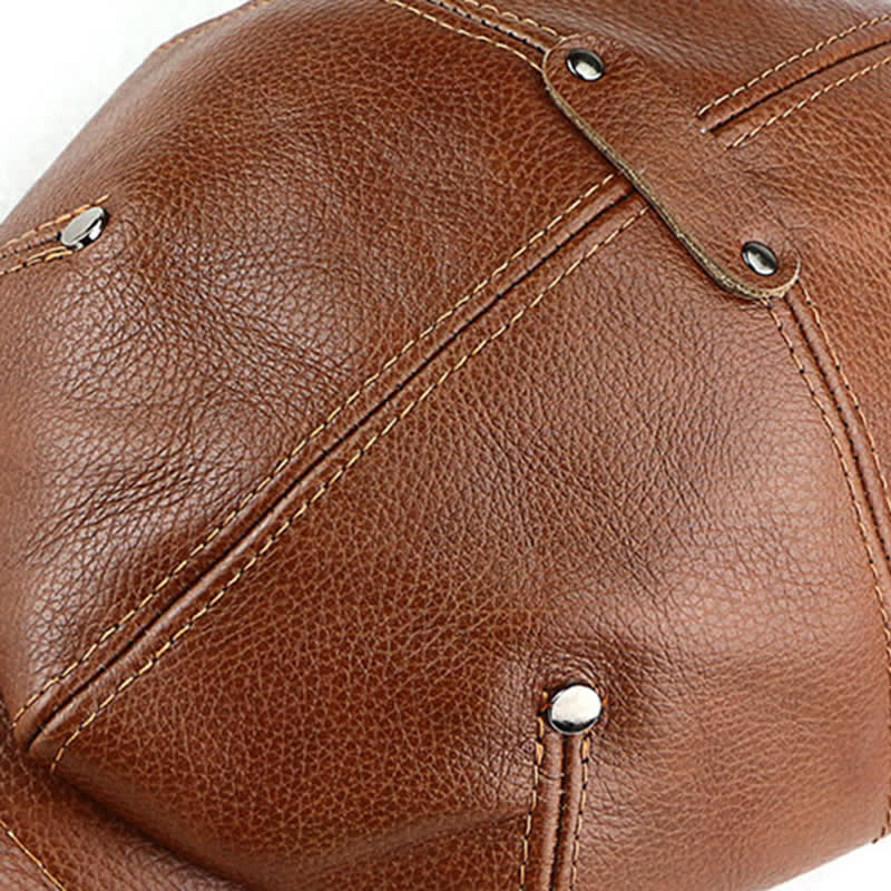 Chic Artist Painter Look Rivets Leather Beret Hat - image 5
