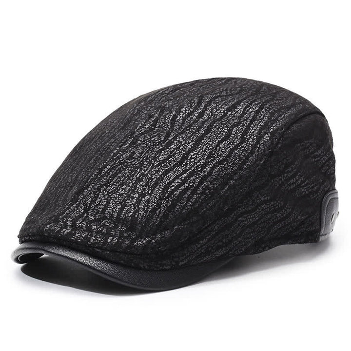 Unique Print Adjustable Side Leather Beret Hat - Black - Adjustable (22"-23 5/8") - image 9