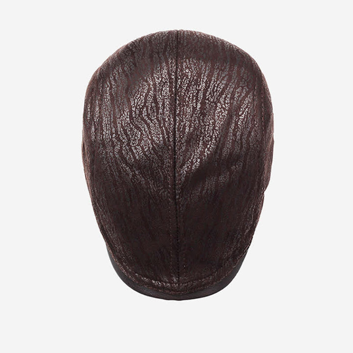Unique Print Adjustable Side Leather Beret Hat - image 4