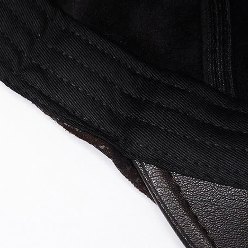 Unique Print Adjustable Side Leather Beret Hat - image 7