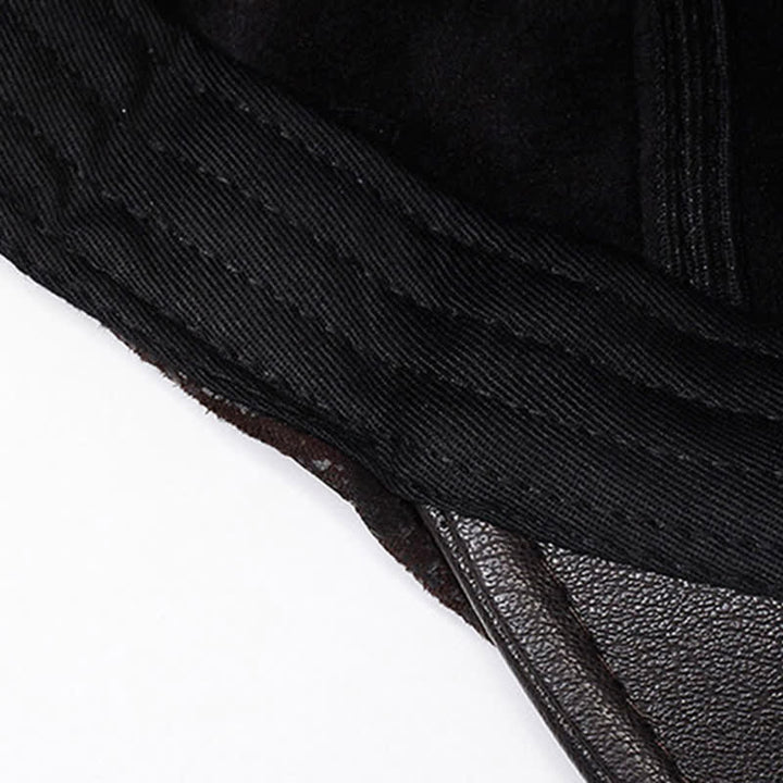 Unique Print Adjustable Side Leather Beret Hat - image 7