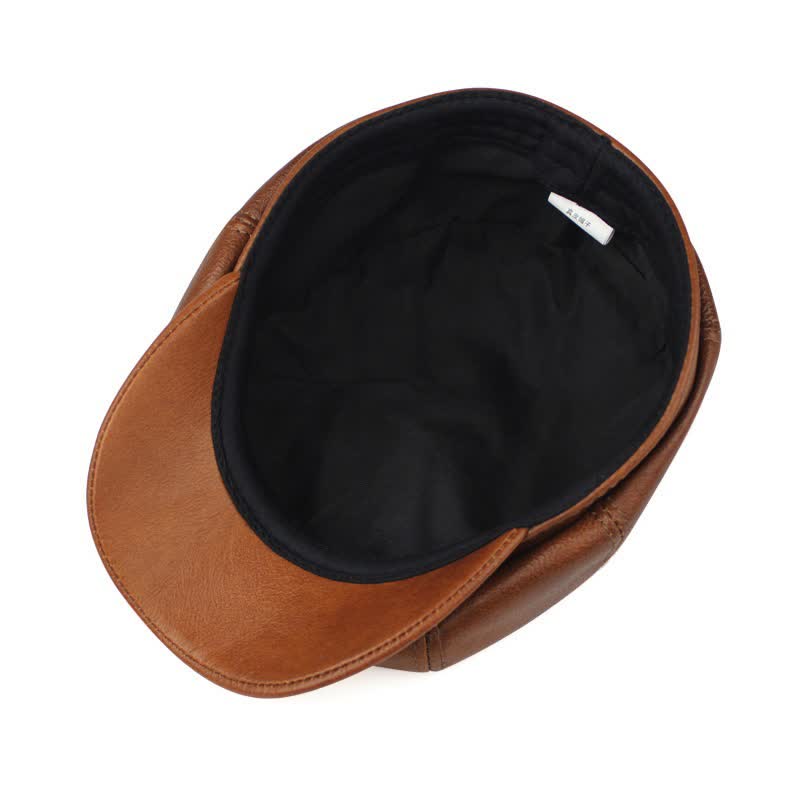 Classic Newsboy Retro Gatsby Leather Beret Hat - image 1