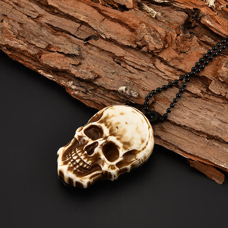 Creative Skull Mini Folding Knife Necklace Keychain With Chain - image 1