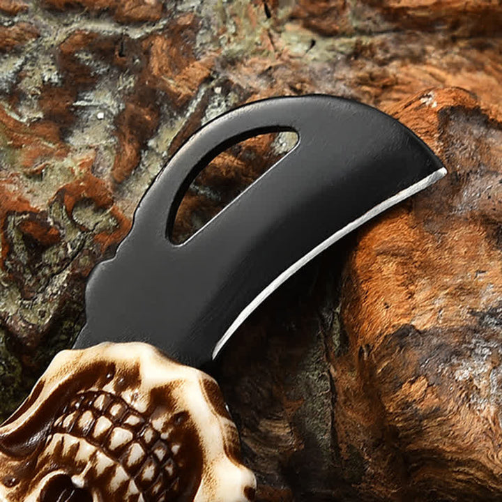 Creative Skull Mini Folding Knife Necklace Keychain With Chain - image 6