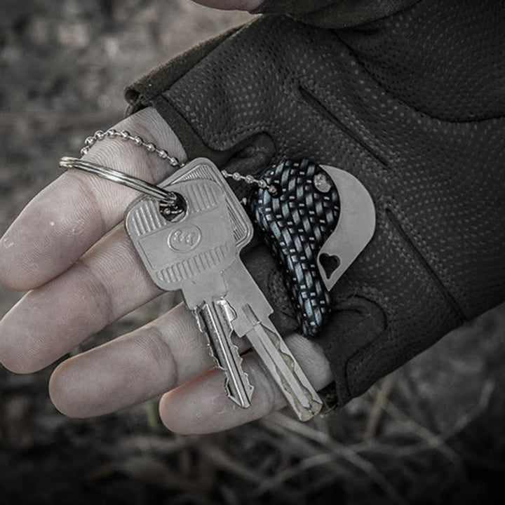 Heart Shaped Hollow Blade Pocket Folding Knife Keychain - image 1