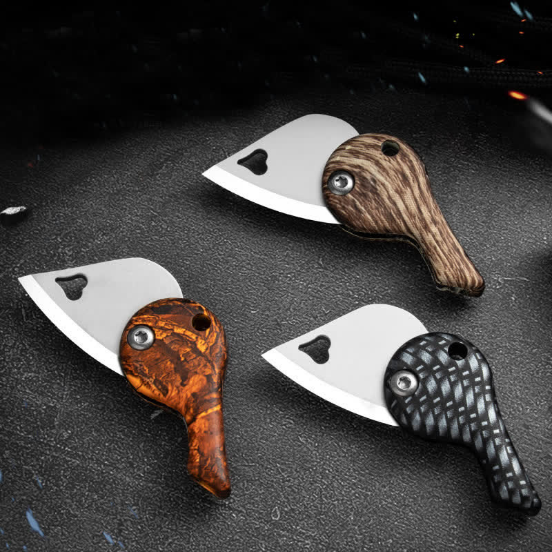 Heart Shaped Hollow Blade Pocket Folding Knife Keychain - image 4