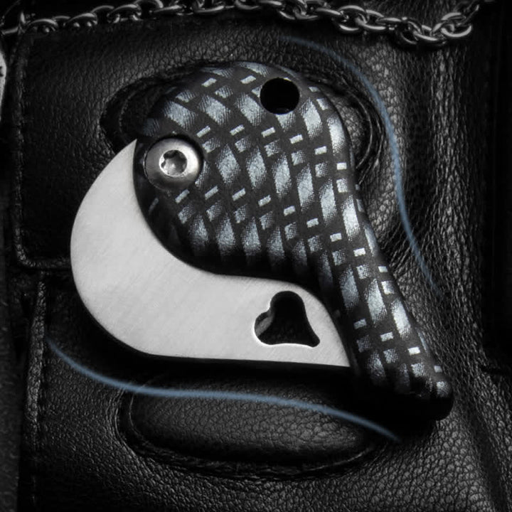 Heart Shaped Hollow Blade Pocket Folding Knife Keychain - image 7