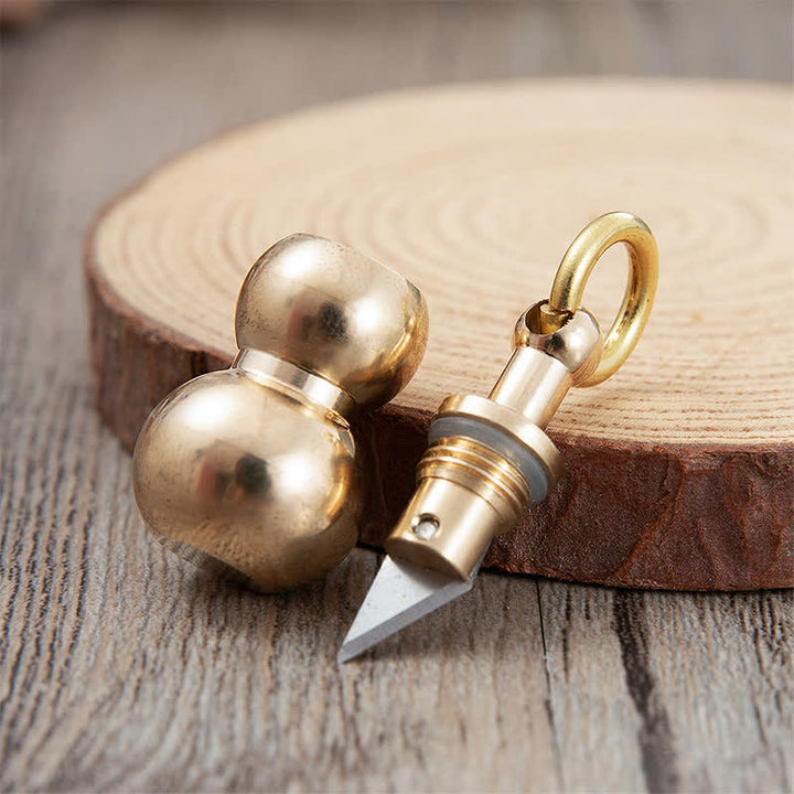 Tiny Brass Calabash EDC Hidden Knife Keychain - Brass - image 0