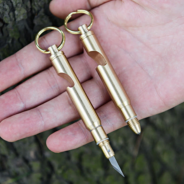 Multifunctional Bottle Opener Hidden Knife Detachable Bullet Keychain - image 8