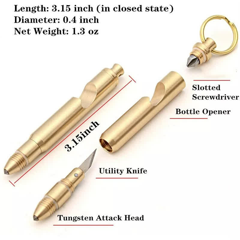 Multifunctional Bottle Opener Hidden Knife Detachable Bullet Keychain - image 6