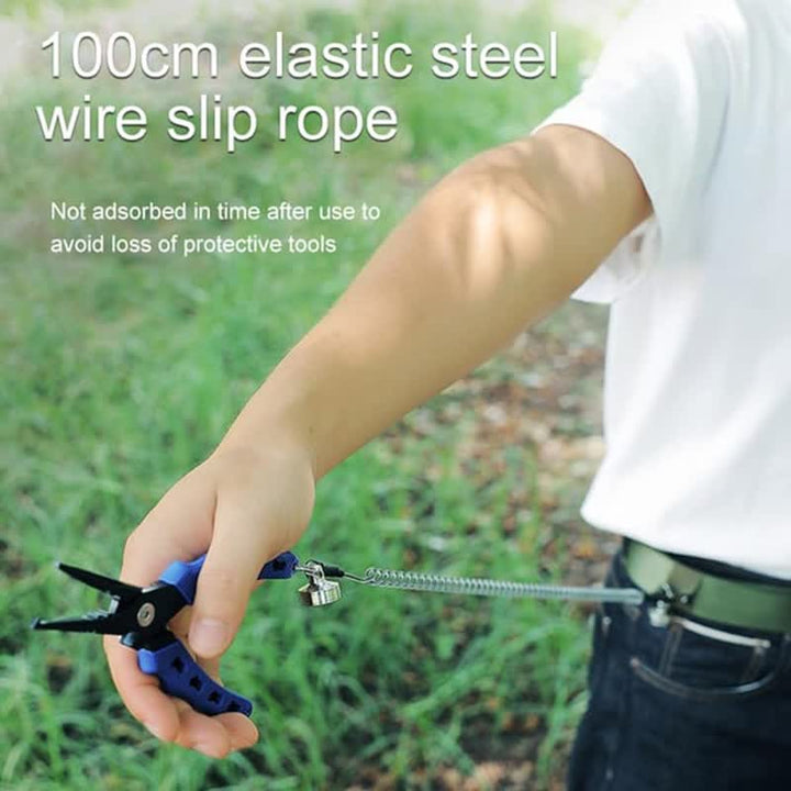 Magnetic Buckle Spring Rope Net Release Holder Keychain - image 5