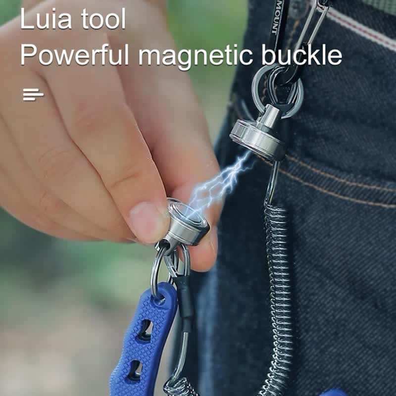 Magnetic Buckle Spring Rope Net Release Holder Keychain - image 4