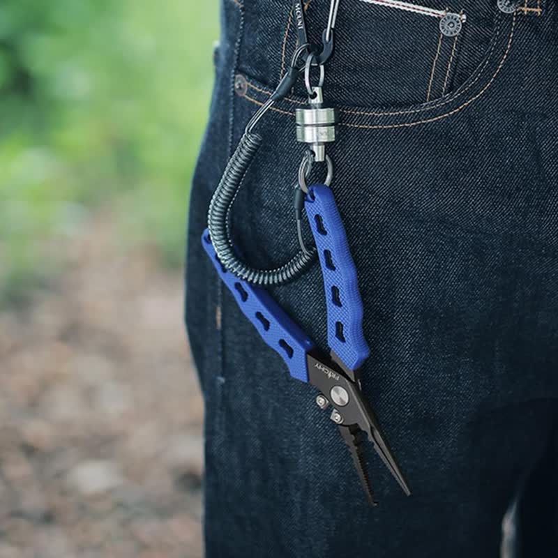 Magnetic Buckle Spring Rope Net Release Holder Keychain - image 1