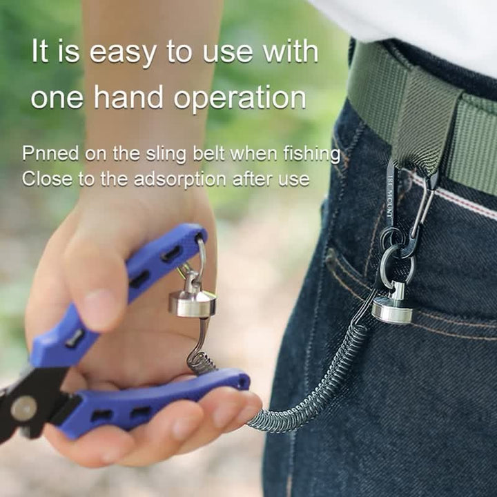 Magnetic Buckle Spring Rope Net Release Holder Keychain - image 3