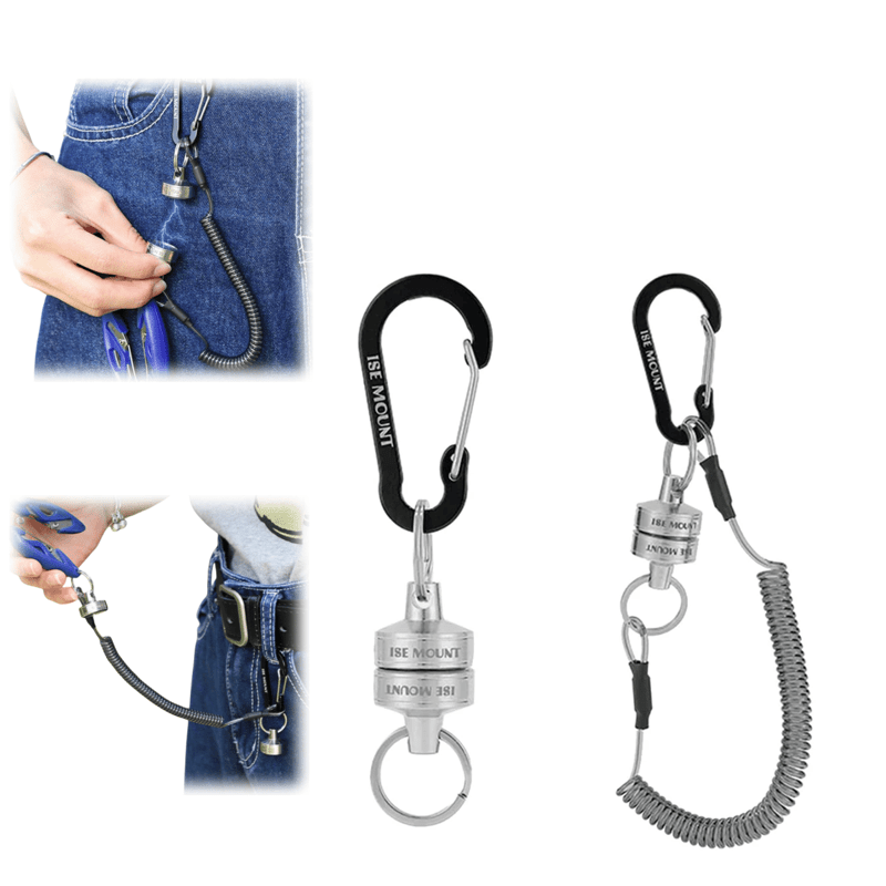 Magnetic Buckle Spring Rope Net Release Holder Keychain - image 0