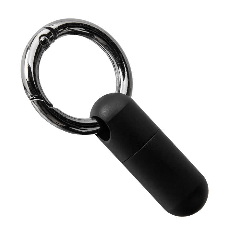 Compact Mini Size Waterproof Pill Container Keychain - Black - image 12
