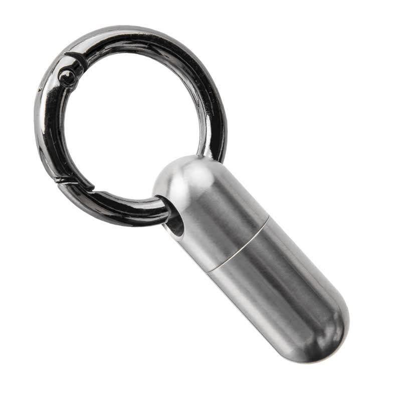 Compact Mini Size Waterproof Pill Container Keychain - Silver - image 2
