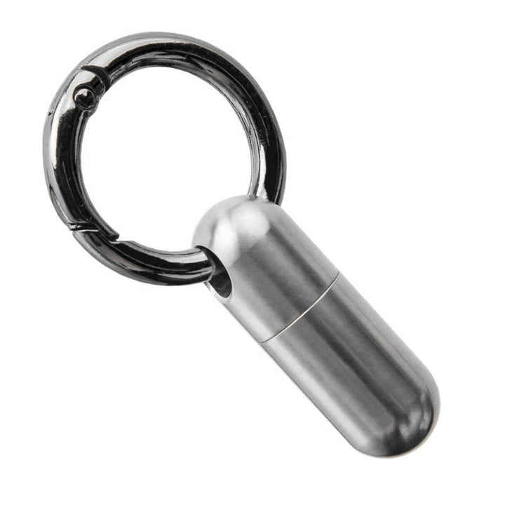 Compact Mini Size Waterproof Pill Container Keychain - Silver - image 2