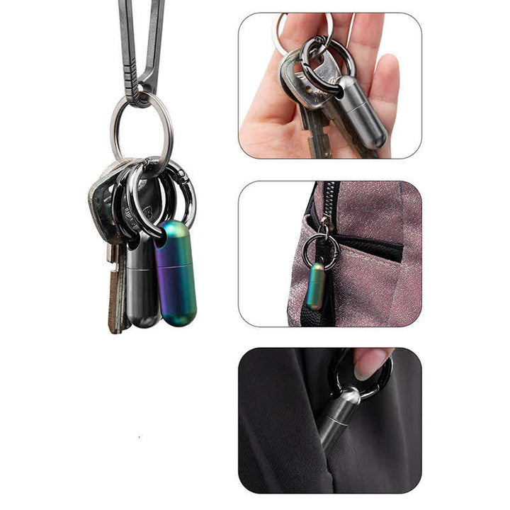 Compact Mini Size Waterproof Pill Container Keychain - image 3